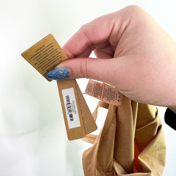 SKIMS Signature Swim Tank Dress Women Beach Sleeveless Swimwear Ochre Sz 2XS NWT - Picture 7 of 8